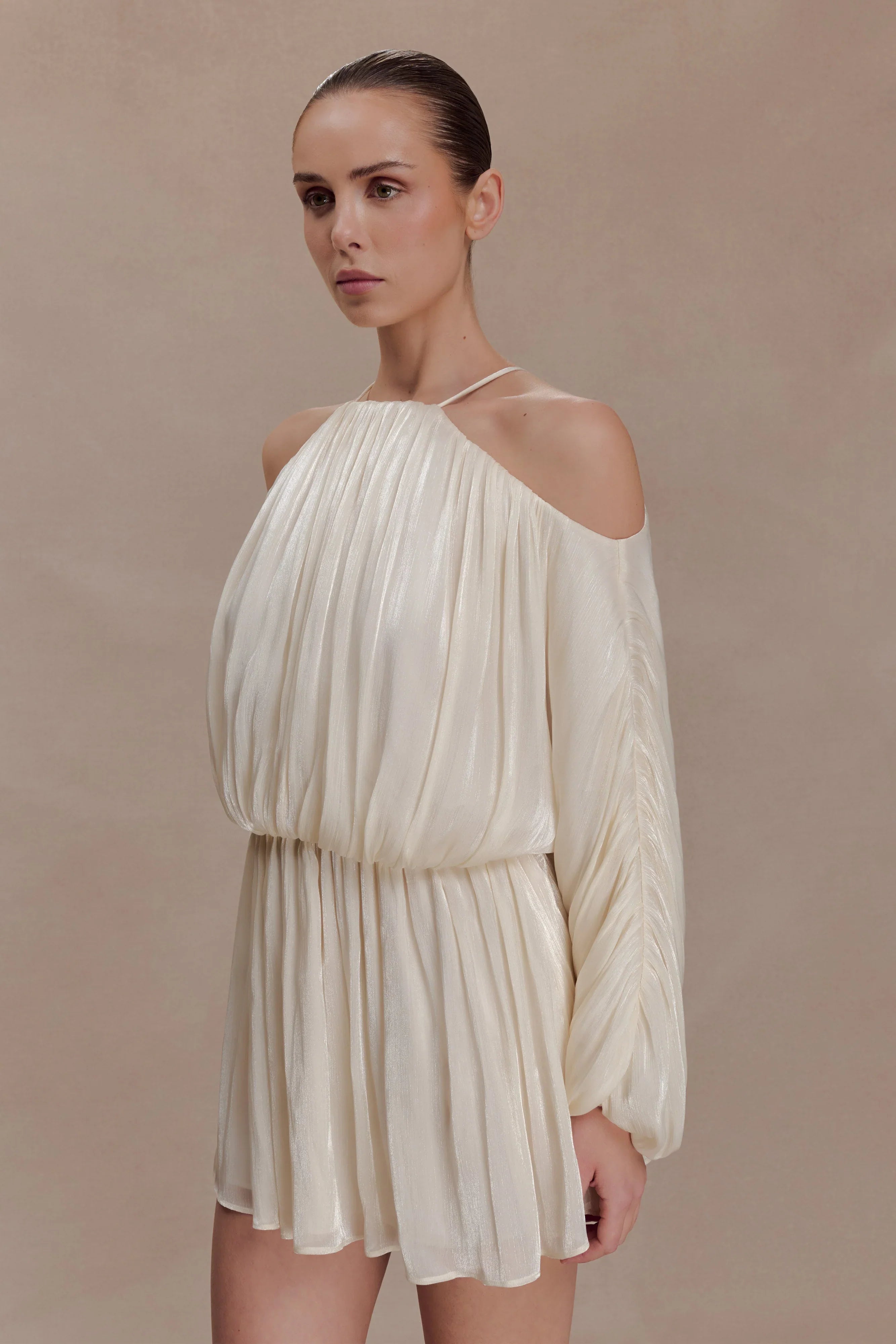 Minna Halter Mini Dress Opal White