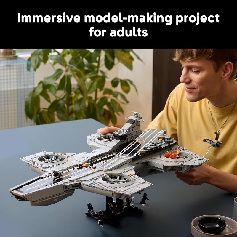 LEGO Marvel SHIELD Helicarrier Collectible Building Set for Adults Ages 18 Marvel Bedroom or Home Office Decor Includes 6 Minifigures Gift for Men Women 76354