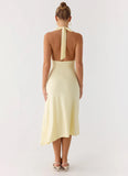 Illuminate Halter Midi Dress Butter Yellow