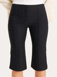 Black Flared Hem Capri Trousers