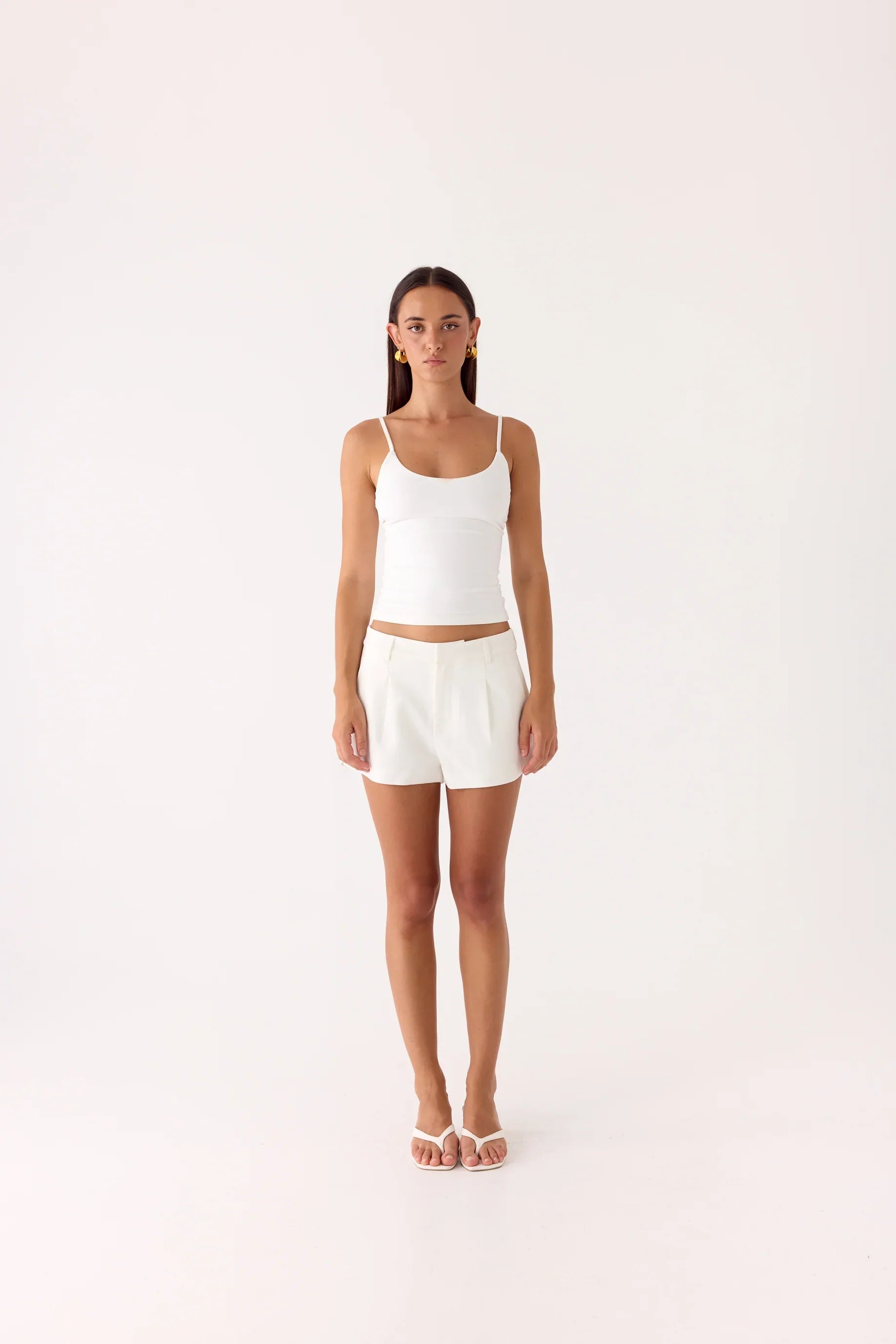 Asher Suiting Shorts White