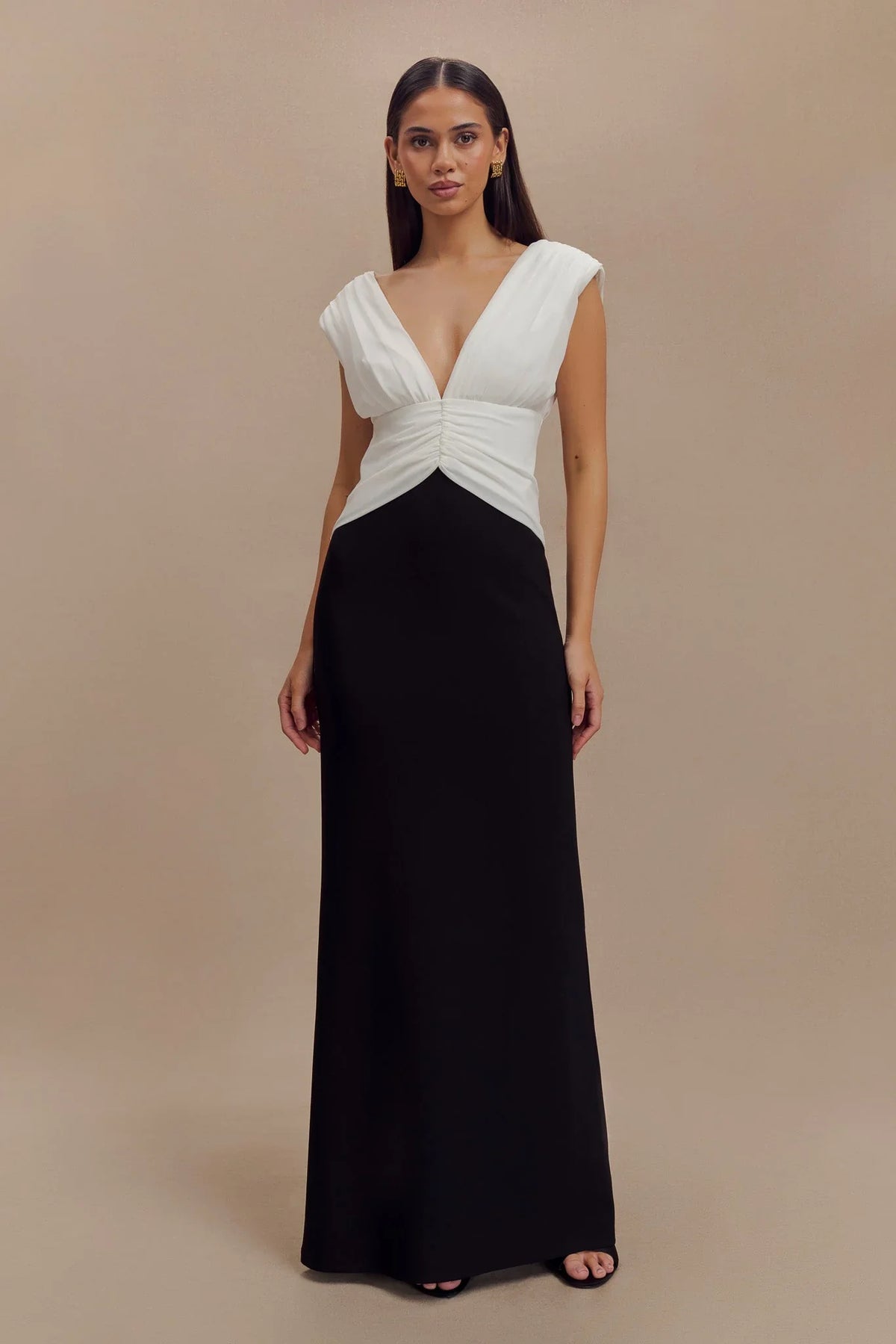 Monique Contrast Maxi Dress Black