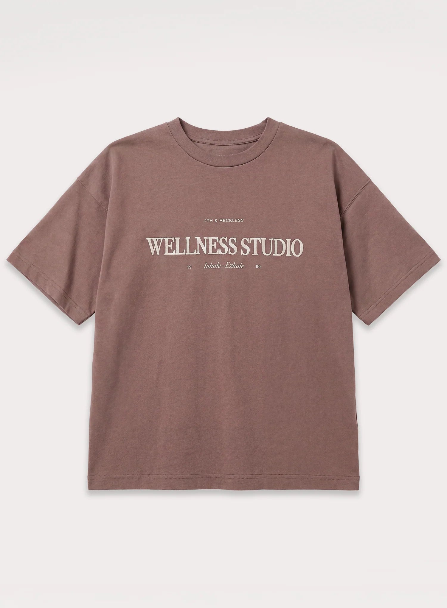 Brown Wellness Slogan Cotton Oversized T Shirt