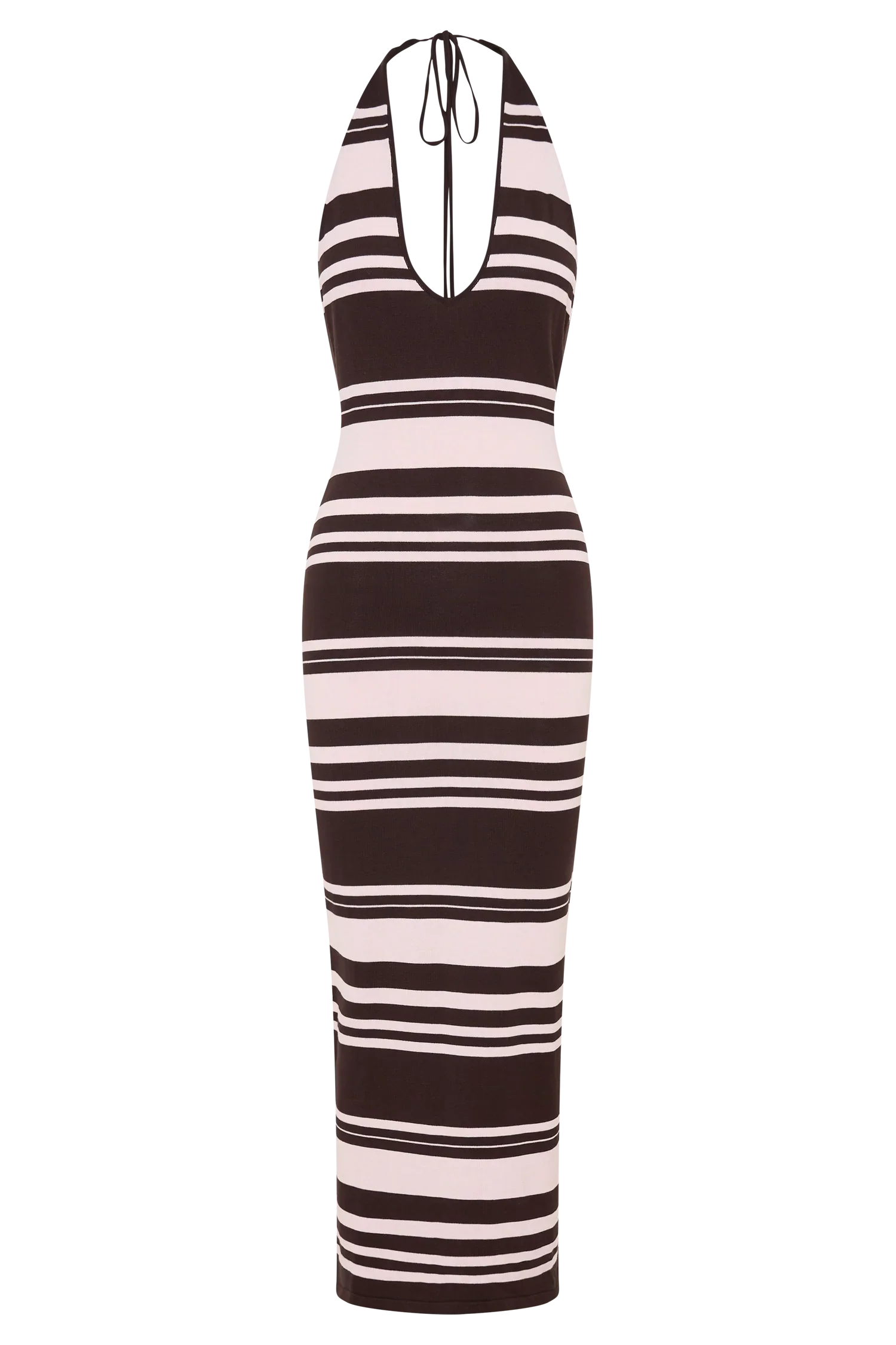 Brienne Stripe Midi Dress Pink Chocolate