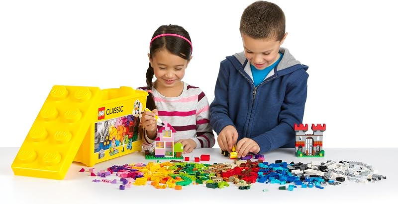 LEGO Classic Large Creative Brick Box 10698 Building Toys for Boys Girls Ages 4 99 Develops Fine Motor Skills W Storage Bin 790 Pieces Gift for Birthdays