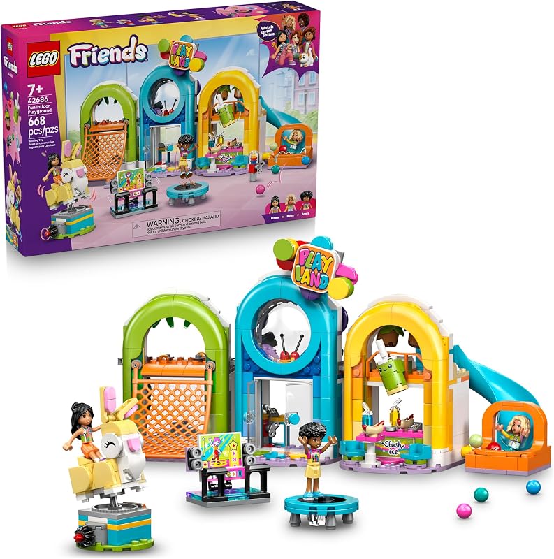 LEGO Friends Fun Indoor Playground Building Toy for Girls Boys Pretend Play Set for Kids Ages 7 W Sonia Liann Nova Minidolls Accessories Gift Idea for Birthdays 42686