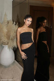 Jasiel Strapless Knit Maxi Dress Black