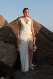 Kaiden Slinky Beaded Maxi Dress Ivory