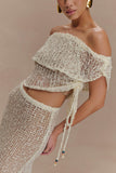 Cordelia Off Shoulder Knit Top Ivory
