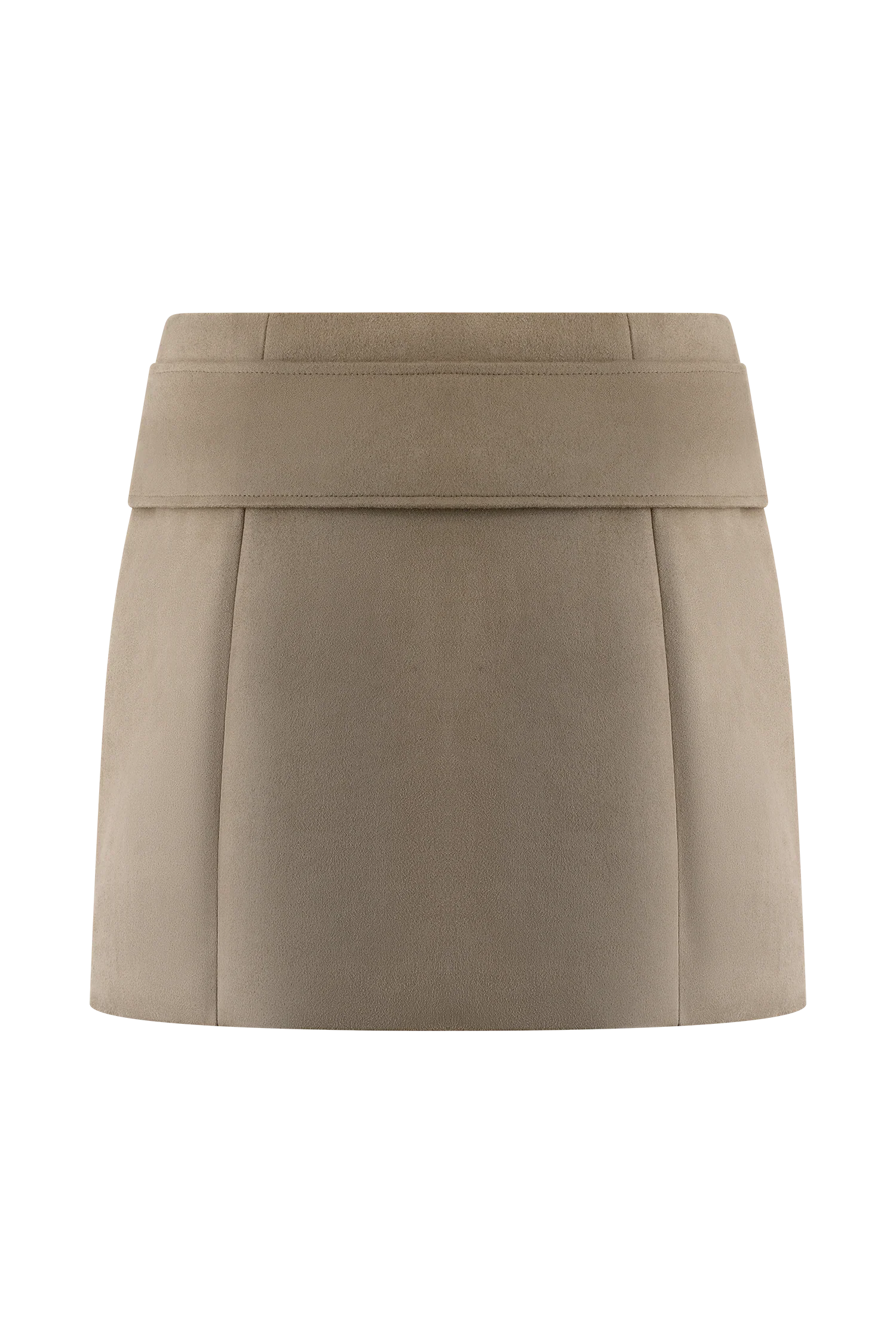 Hayes Faux Suede Belted Mini Skirt Sand