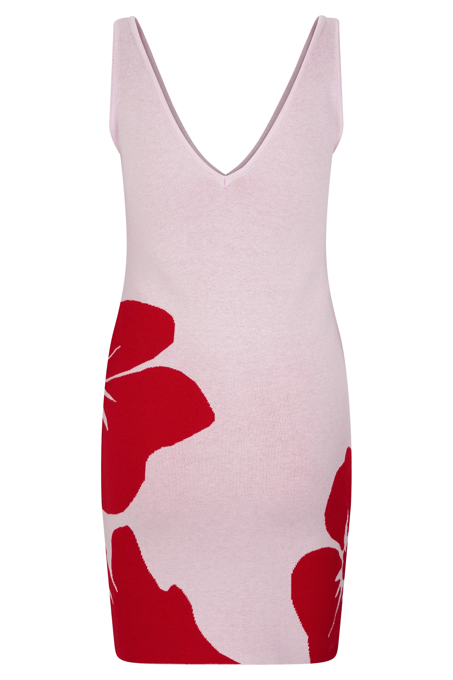 Dorothy Knit Print Mini Dress Red Deco Fleur Print