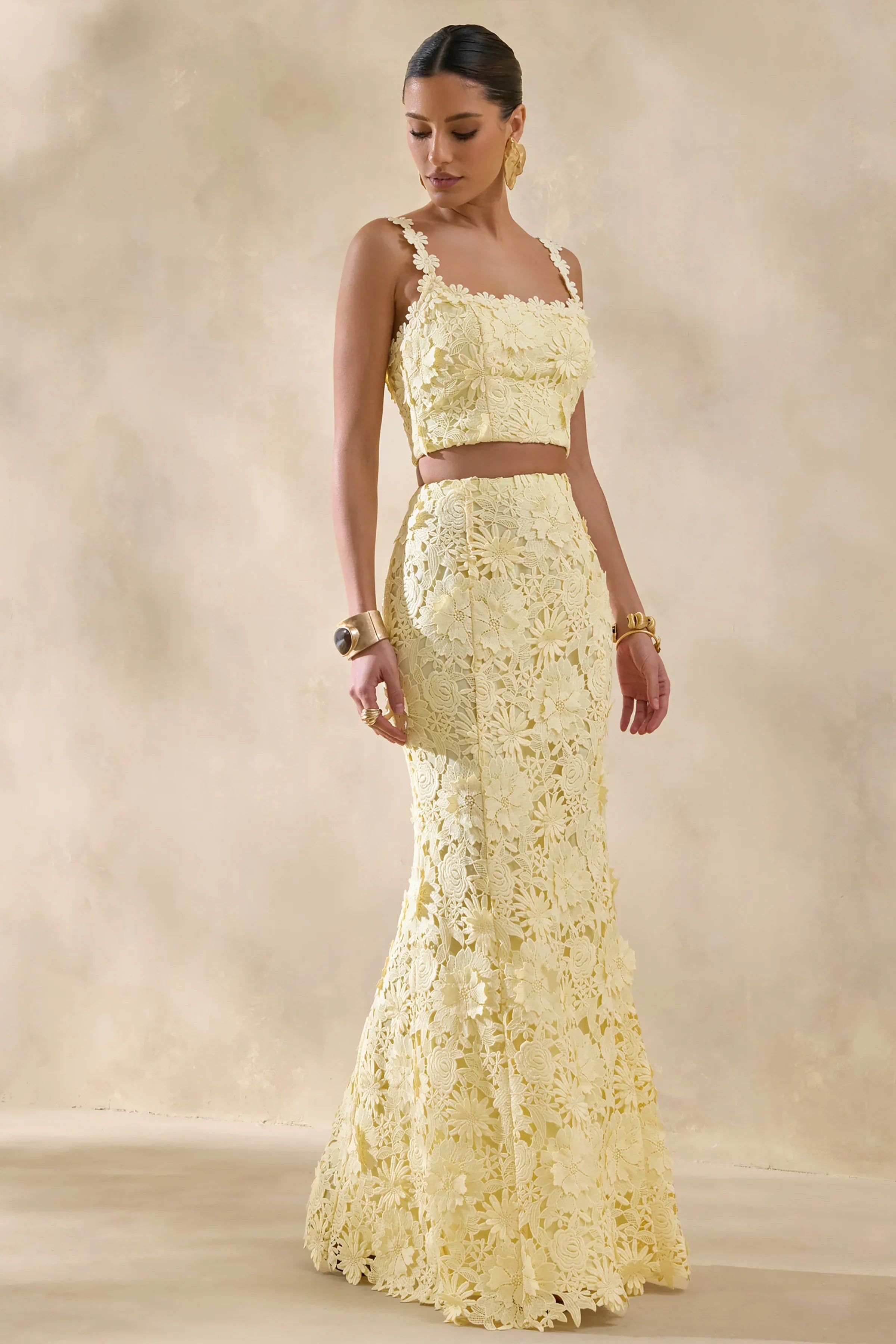 Esmara Lemon Lace Maxi Skirt