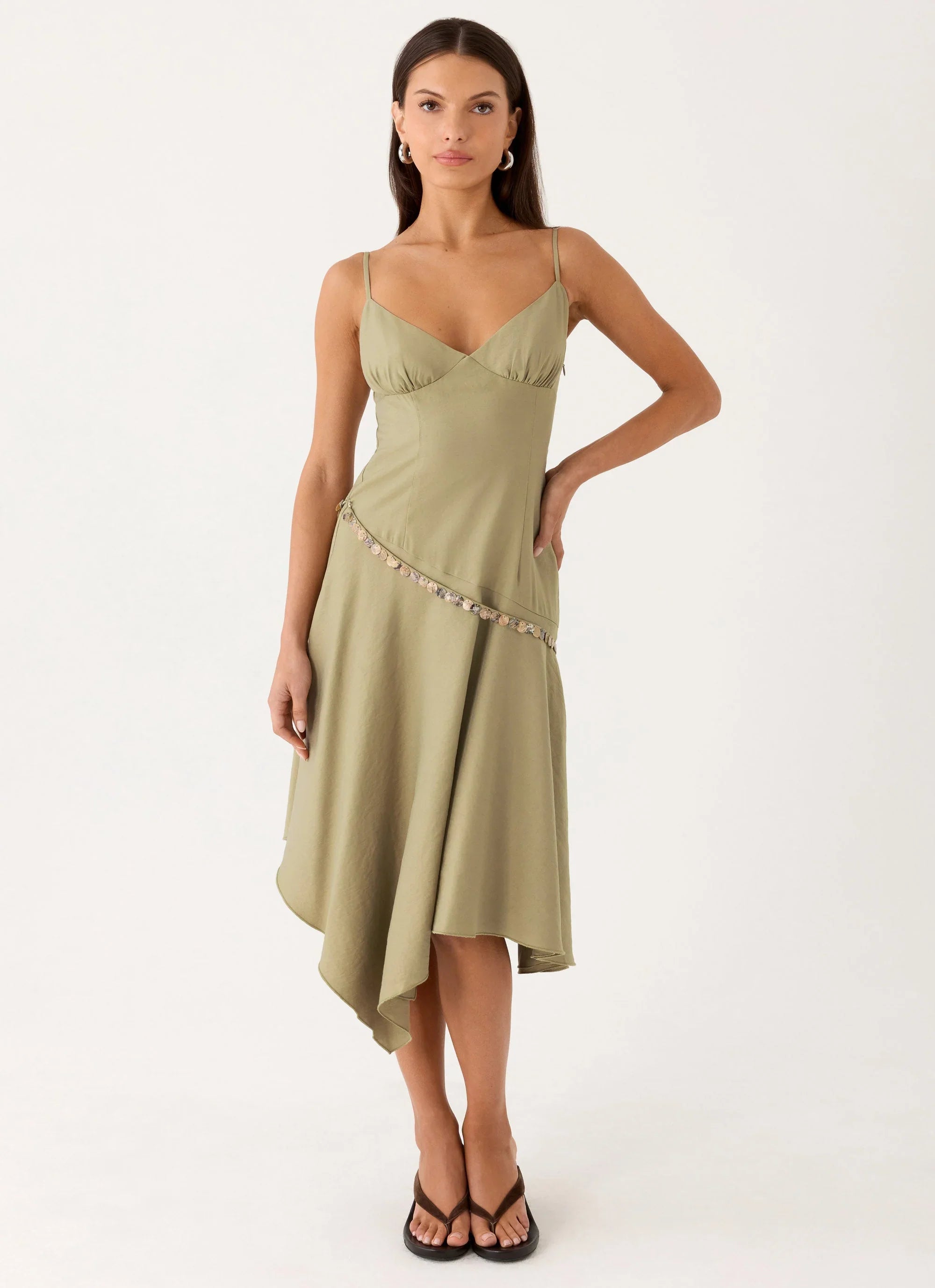 Lazure Midi Dress Pale Olive