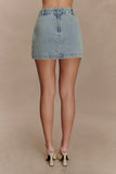 Alessia Embroidered Denim Mini Skirt Light Vintage