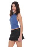 Halter Mock Neck Top in Blue