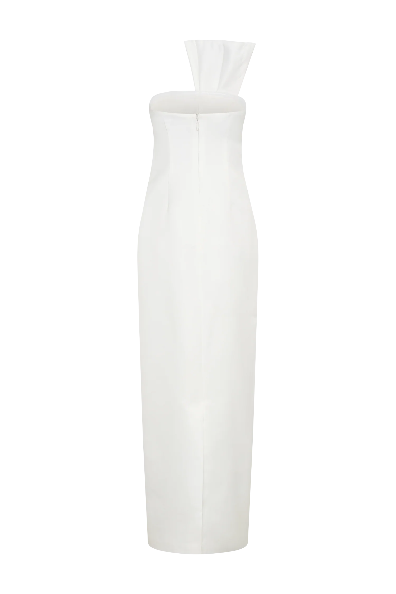 Cyrill Strapless Satin Structured Maxi Dress White