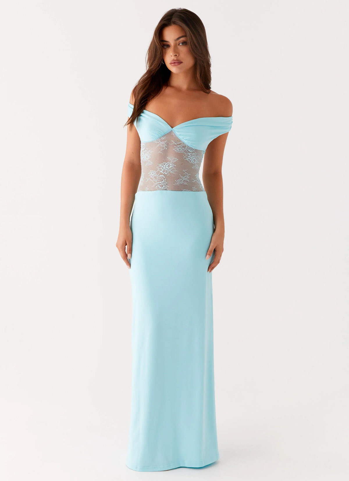Infatuation Lace Maxi Dress Turquoise