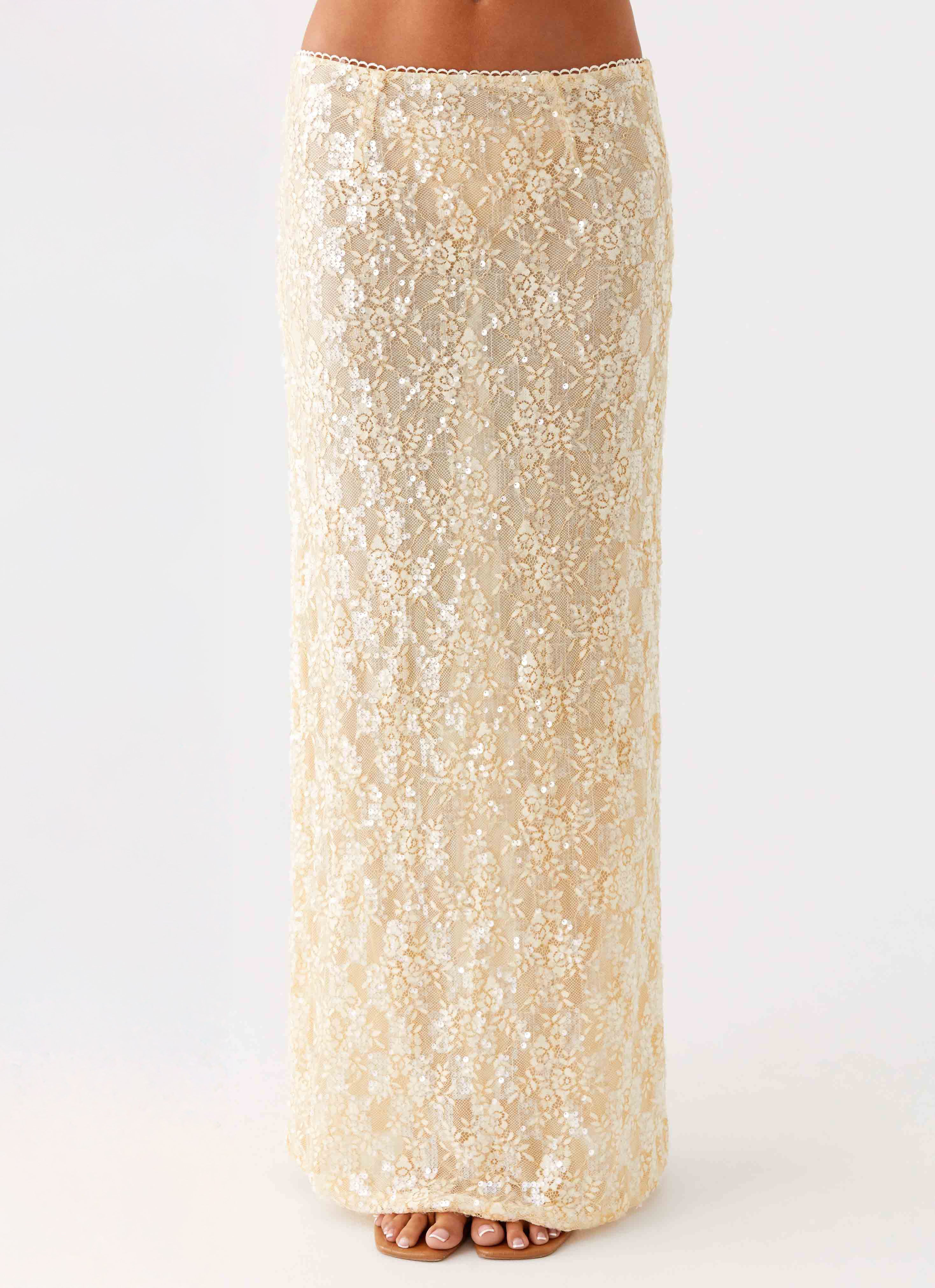 Bling It On Maxi Skirt Ivory