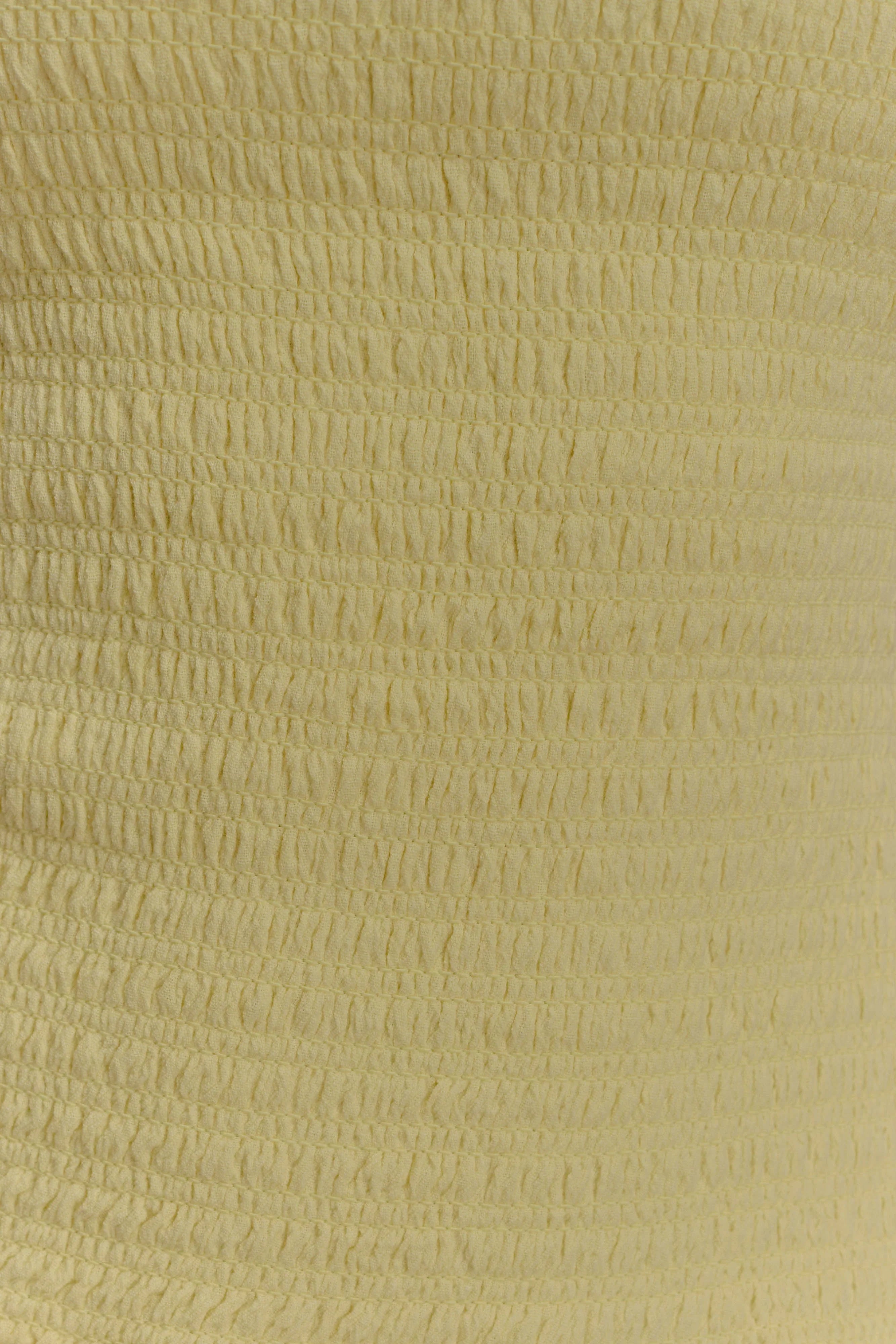 Maureen Cotton Shirring Maxi Dress Lemon