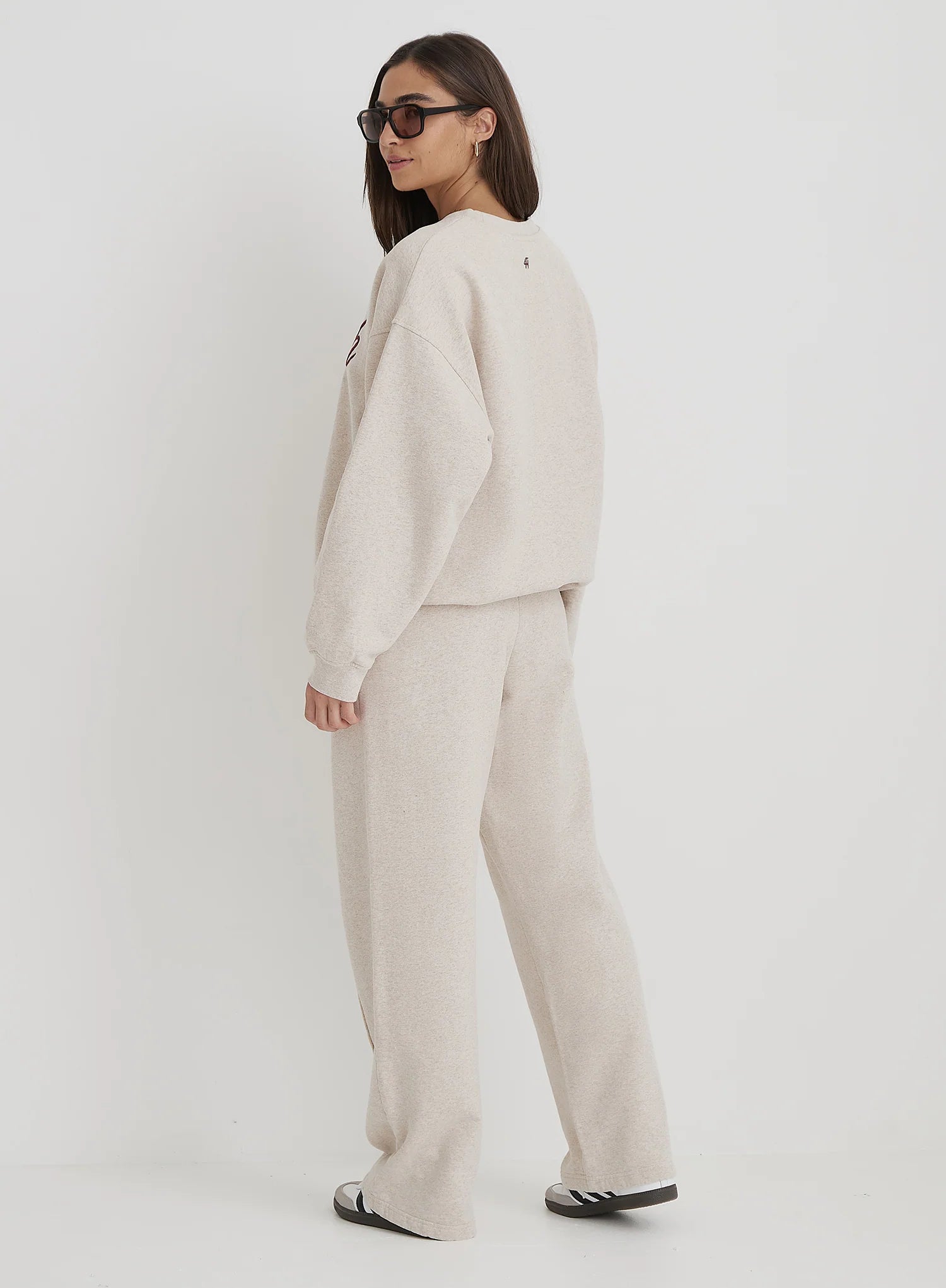 Oatmeal Fourth Studio Slogan Oversized Sweatshirt
