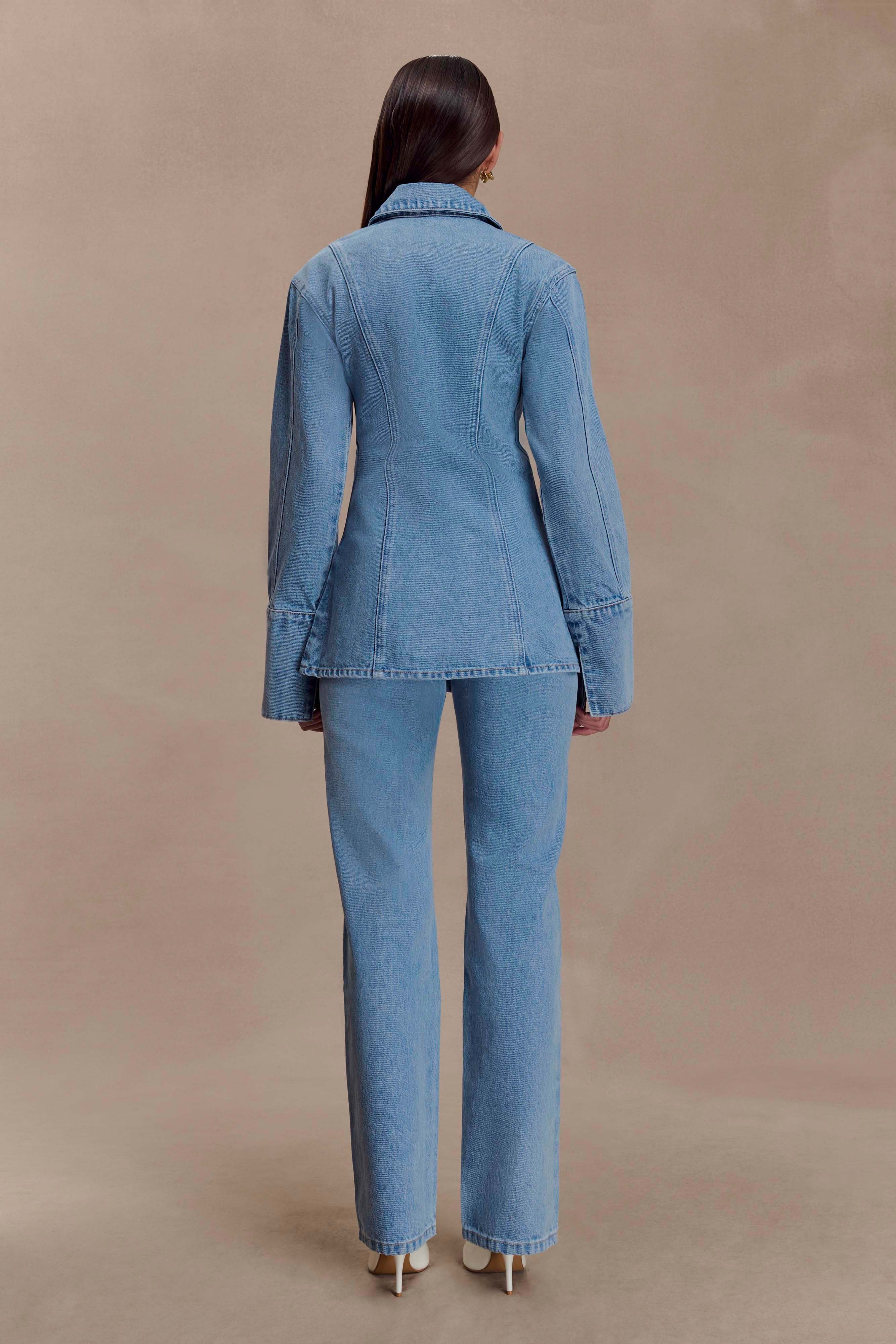 Janine High Waisted Straight Leg Jeans Classic Blue