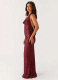 Treasured Sequin Maxi Dress Fuchsia