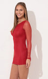 One Shoulder Cutout Dress in Red