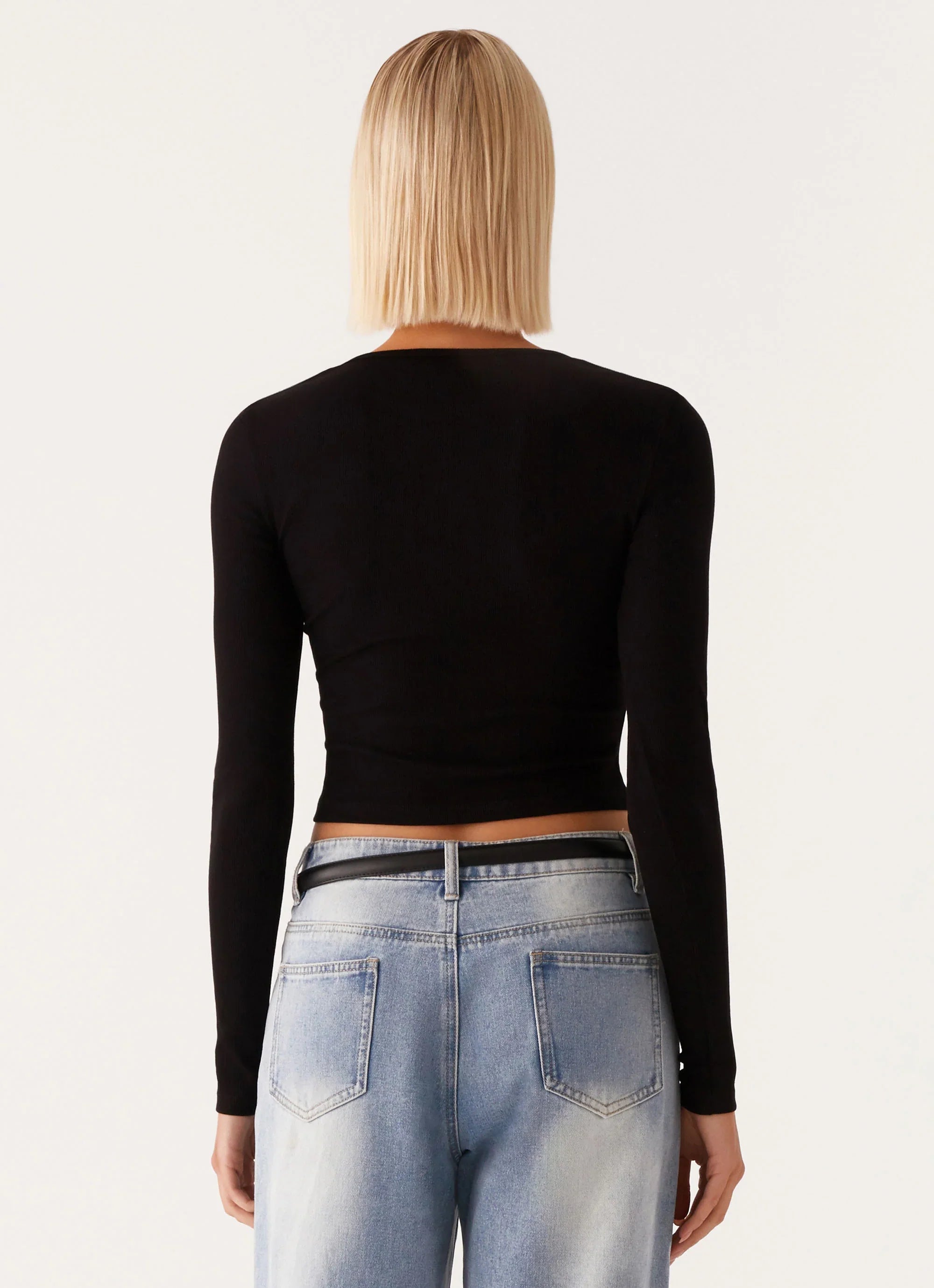 Signature Monogram Long Sleeve Tee Black