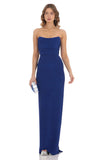 Corset Strapless Maxi Dress in Blue