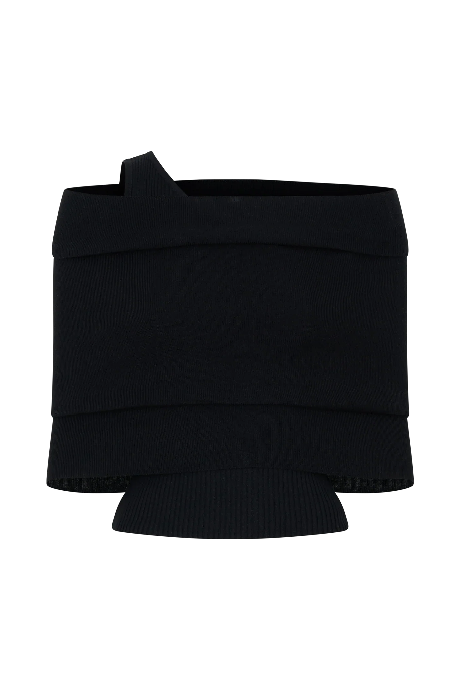 Sierra Asymmetrical Cashmere Blend Knit Top Black