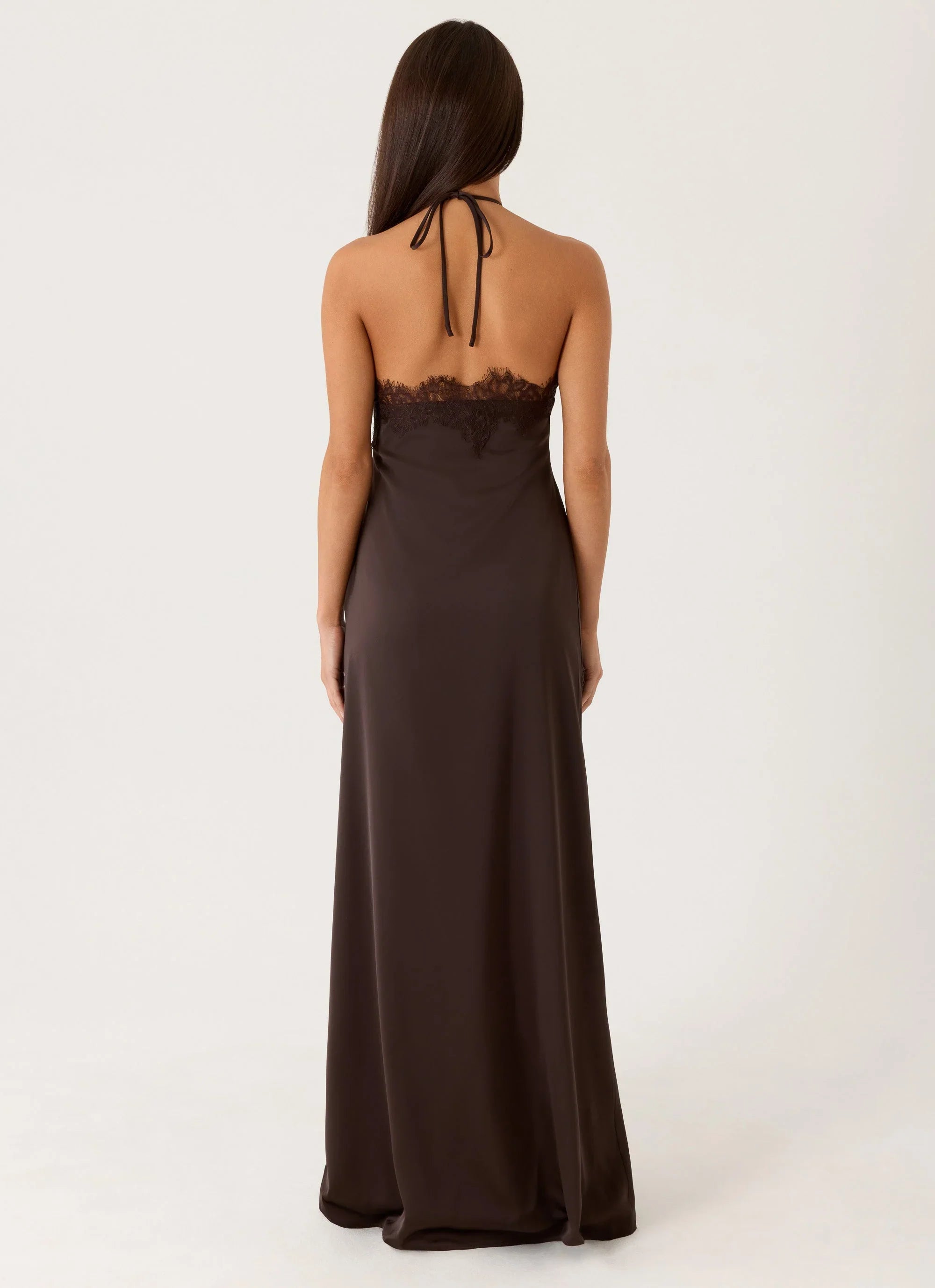 Samaria Halter Maxi Dress Chocolate