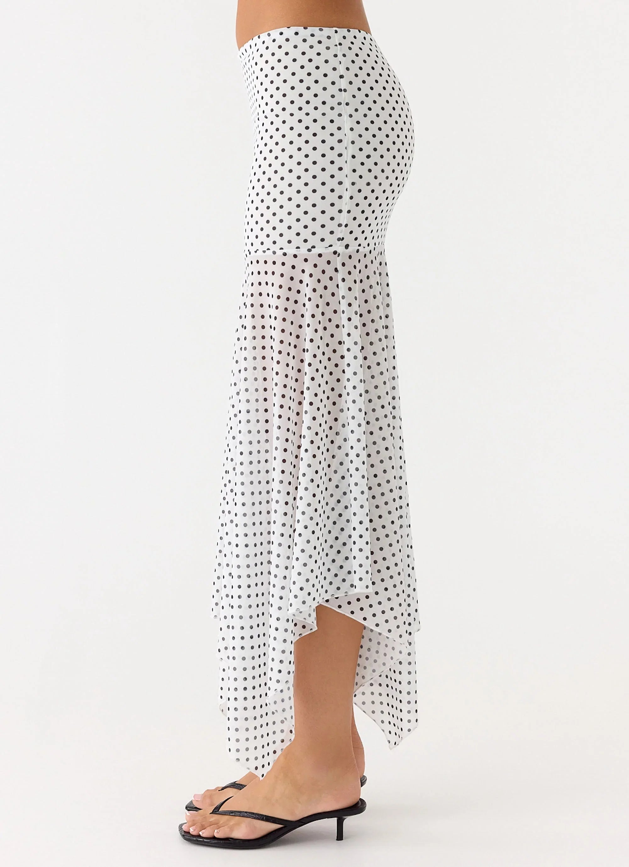 Buffy Maxi Skirt White Polkadot