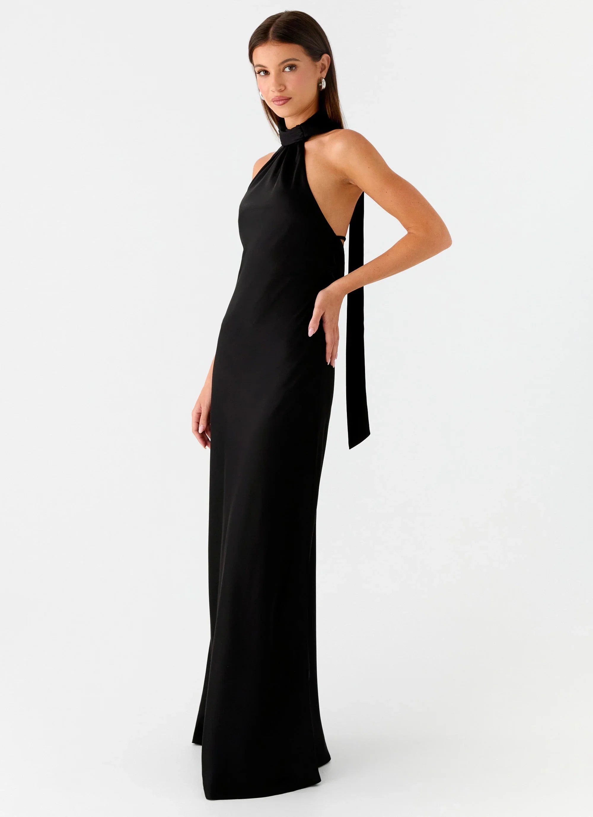 Keena Scarf Maxi Dress Black