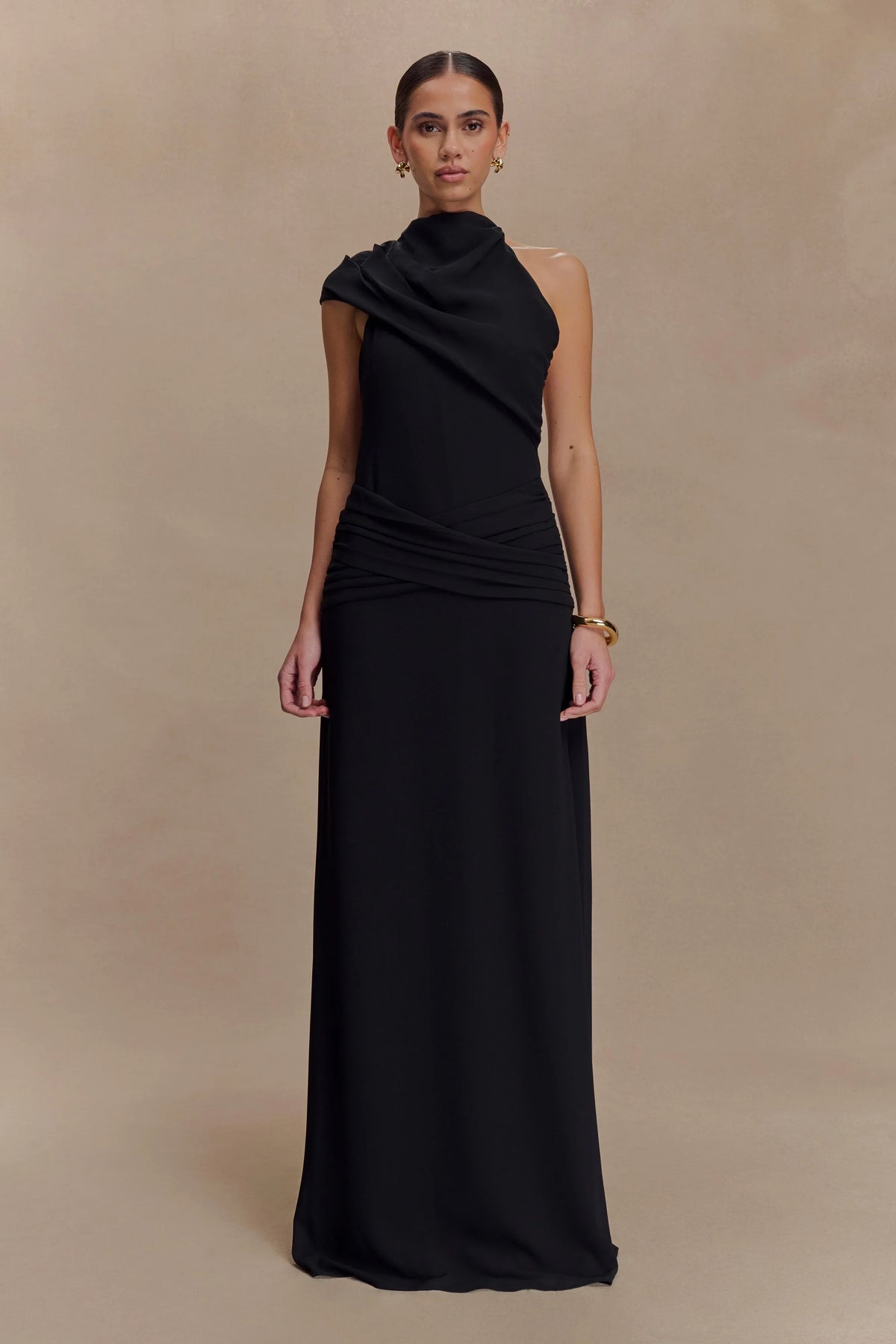 Analia Chiffon Maxi Dress Black