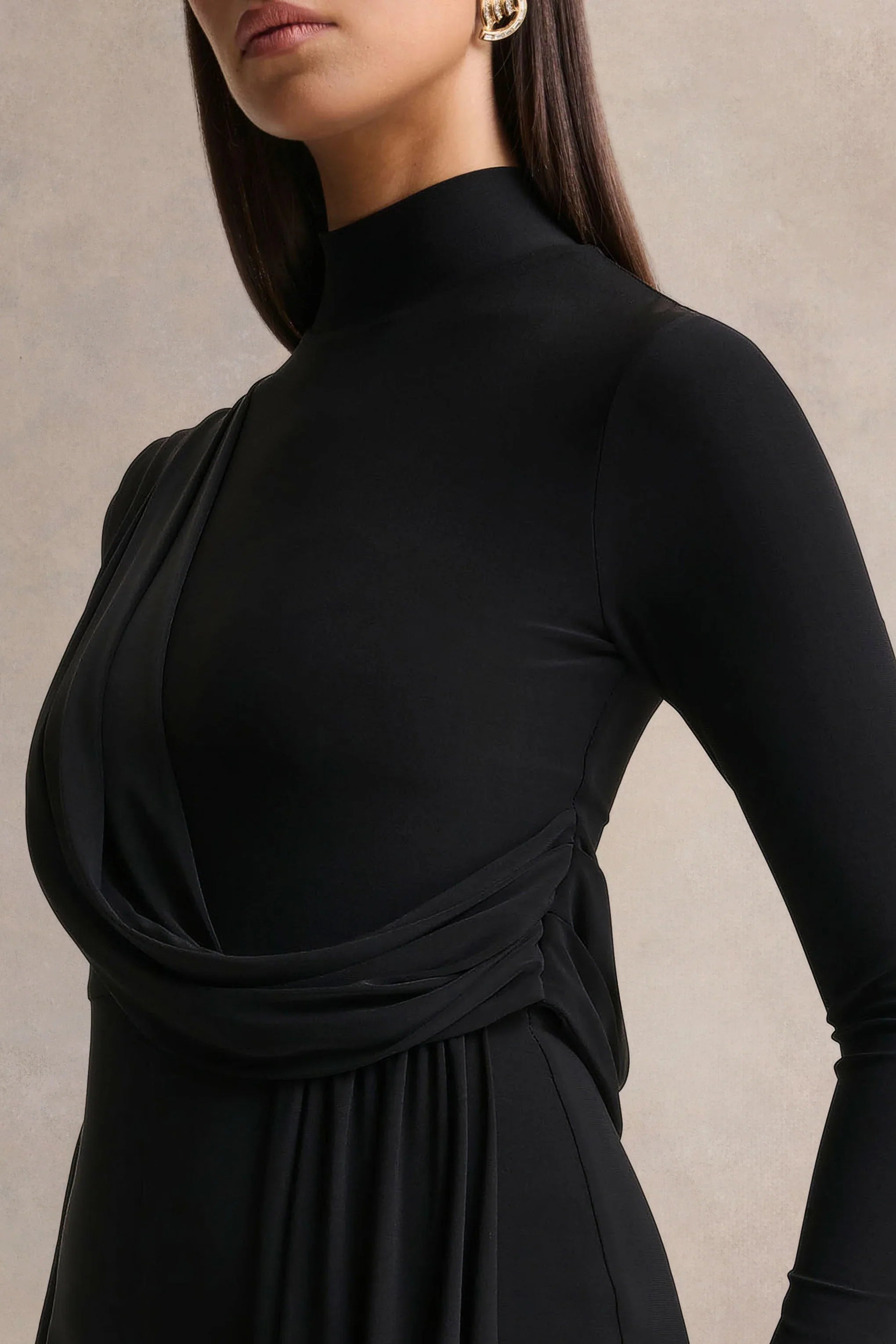 Havenna Black High Neck Jumpsuit