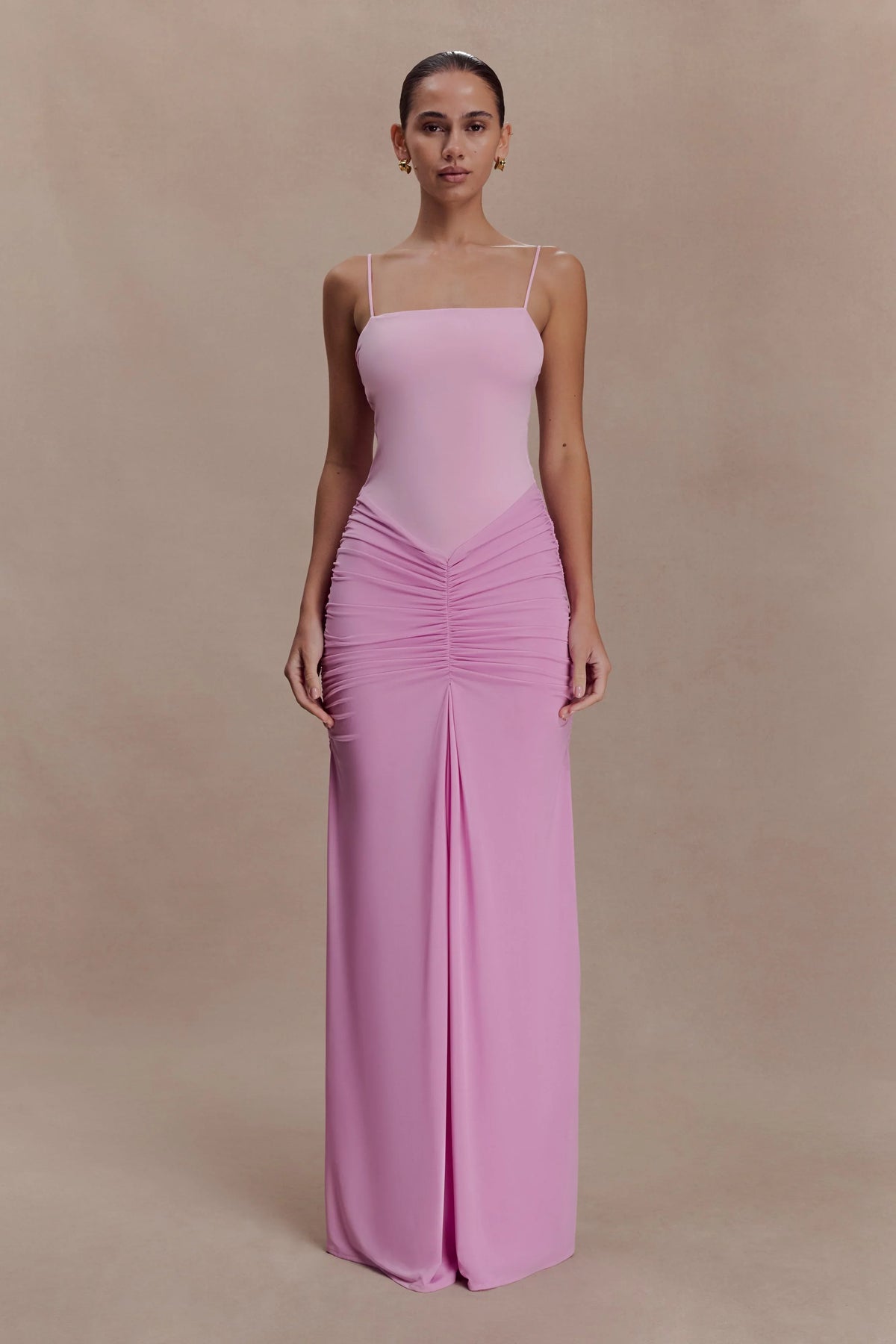 Roisin Slinky Maxi Dress Powder Pink