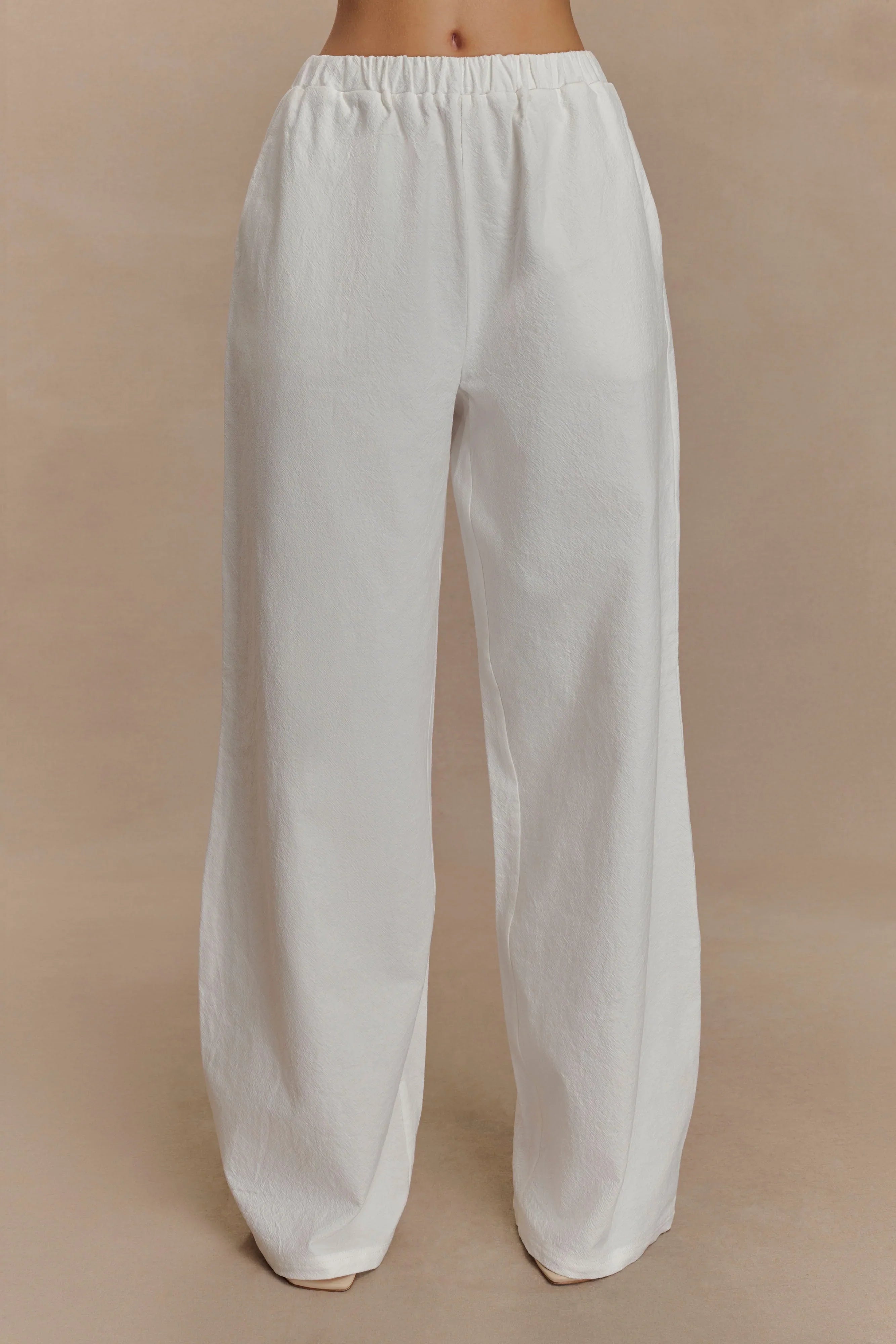 Janayia Cotton Wide Leg Pants White