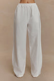 Janayia Cotton Wide Leg Pants White