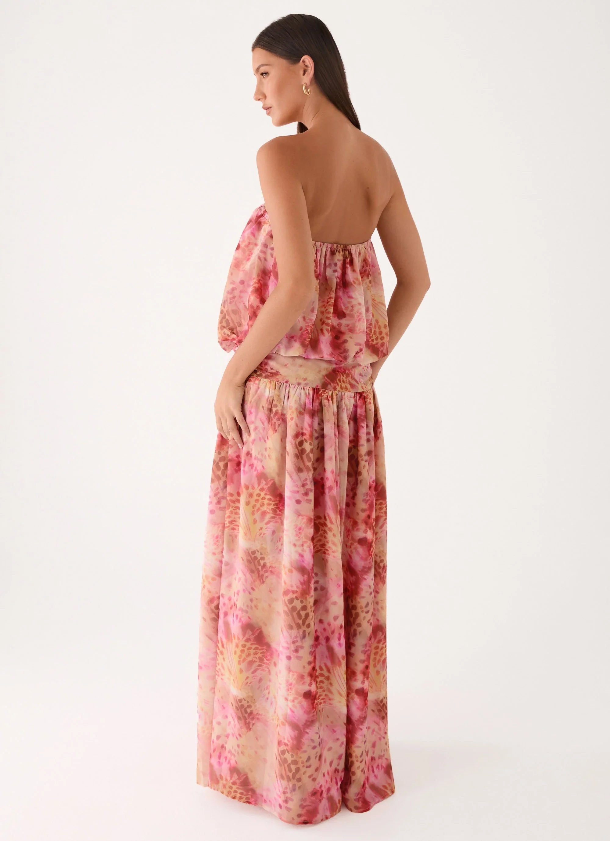 Lioras Strapless Maxi Dress Botanic Cheetah