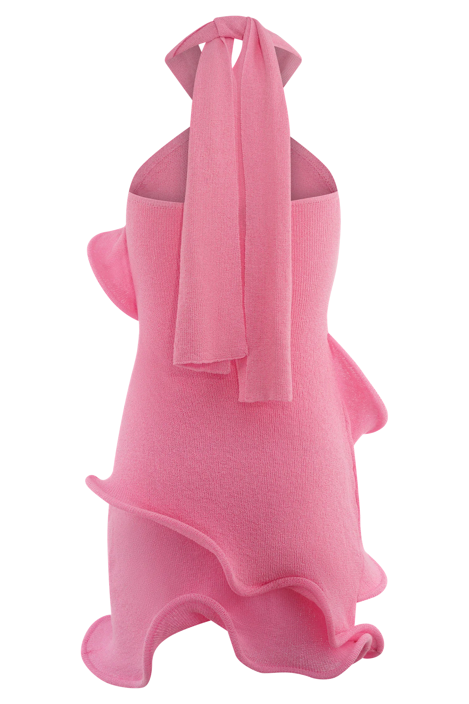 Caprice Halter Knit Mini Dress Bubblegum Pink