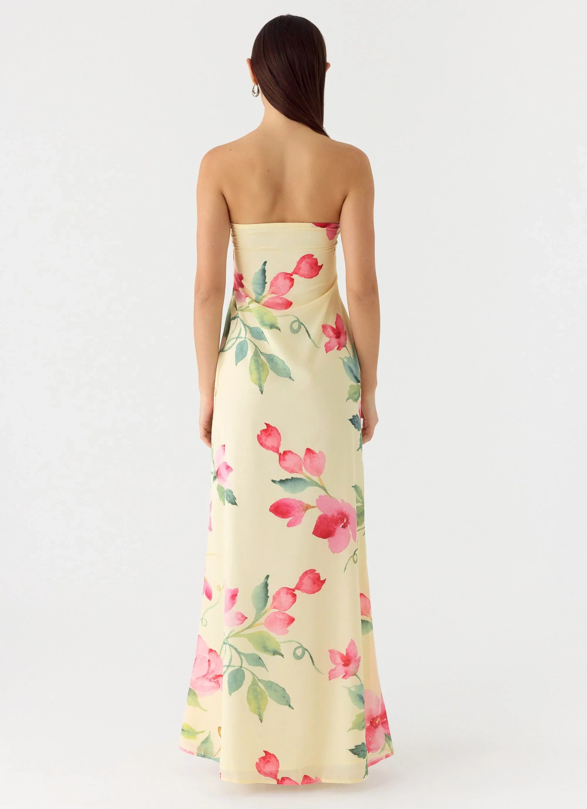 Bronte Strapless Maxi Dress Lemon Soleil
