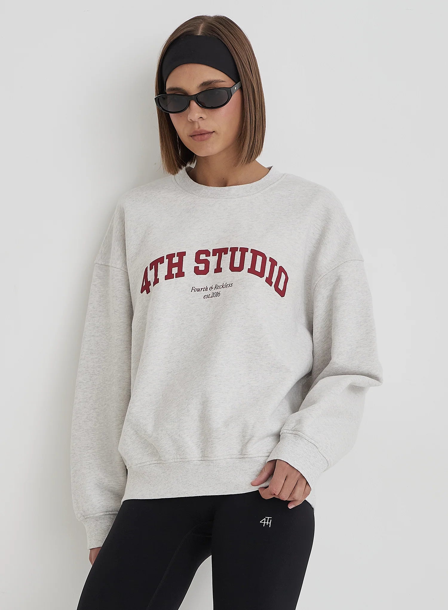 Grey 4th Studio Slogan Oversized Sweatshirt