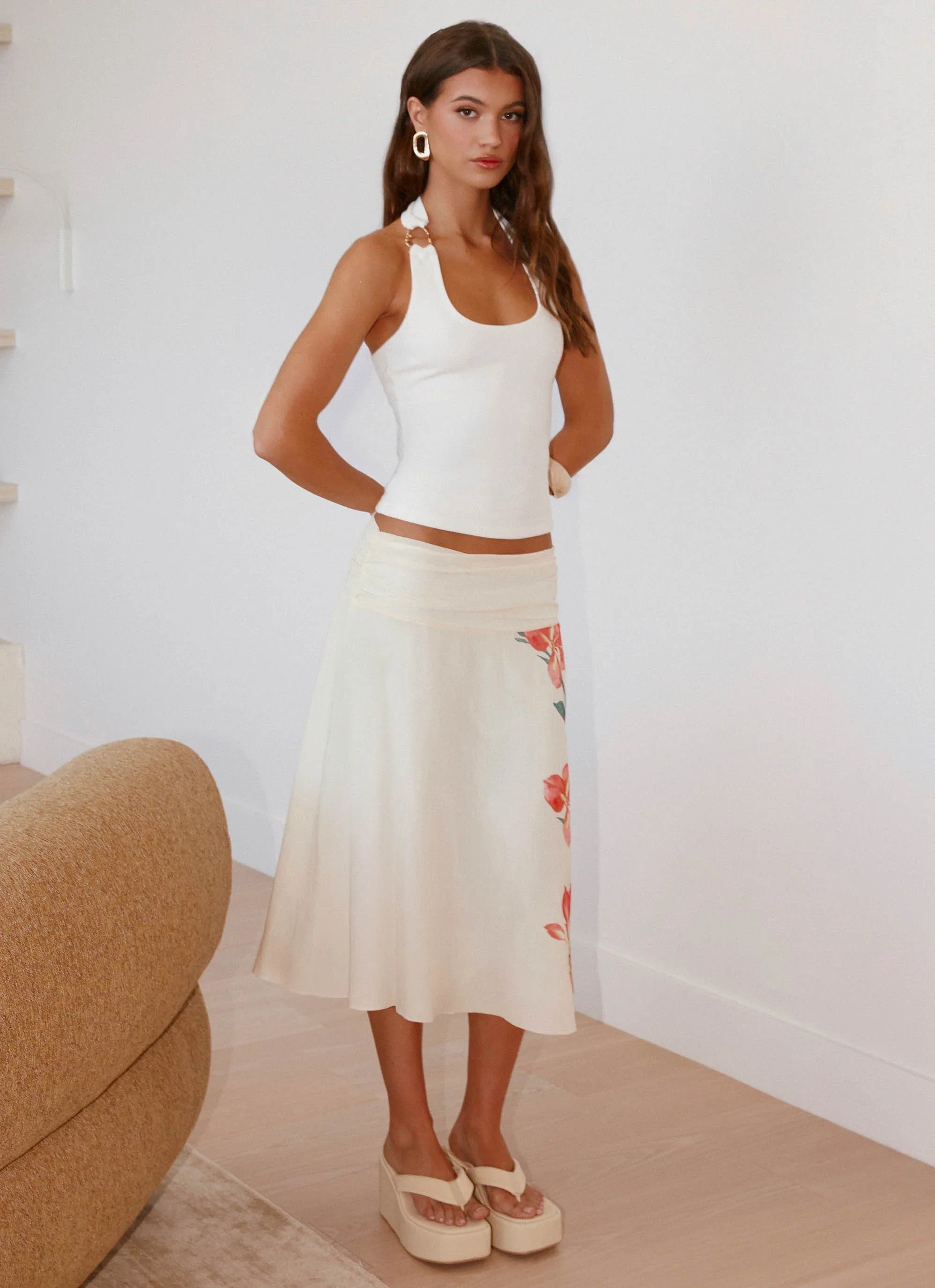 Nera Halter Top White