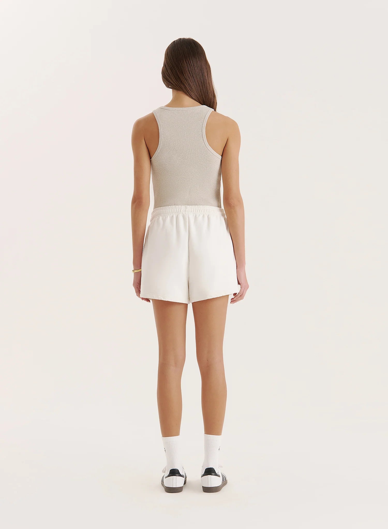 Off White Embroidered Emblem Short