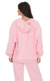 Oversize Zip Up Hoodie in Pink
