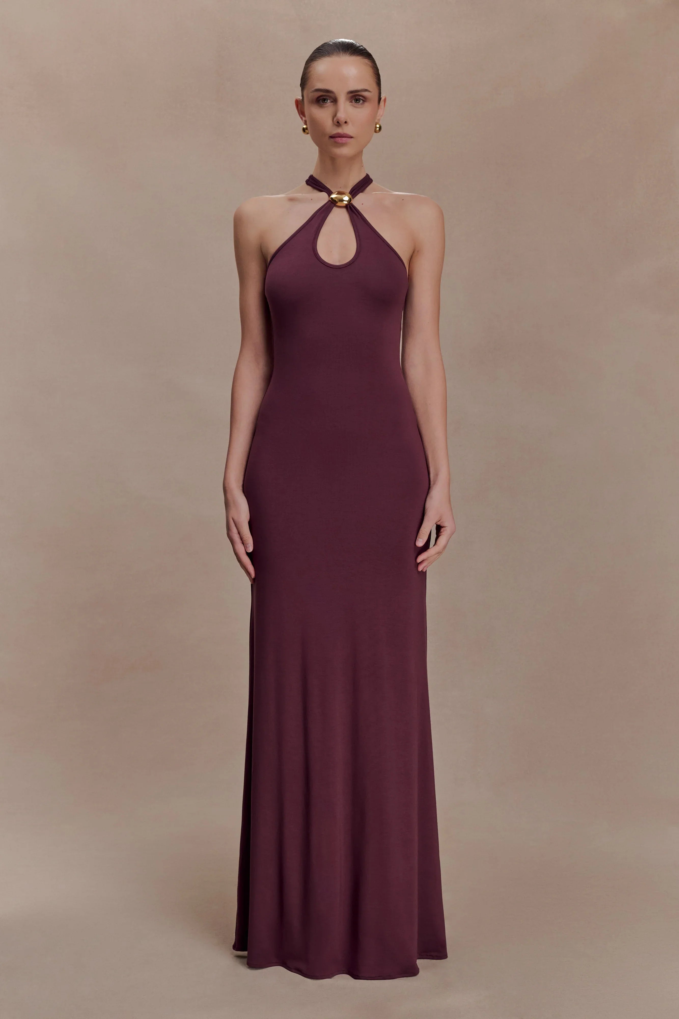 Ramona Modal Maxi Dress With Hardware Mahogany