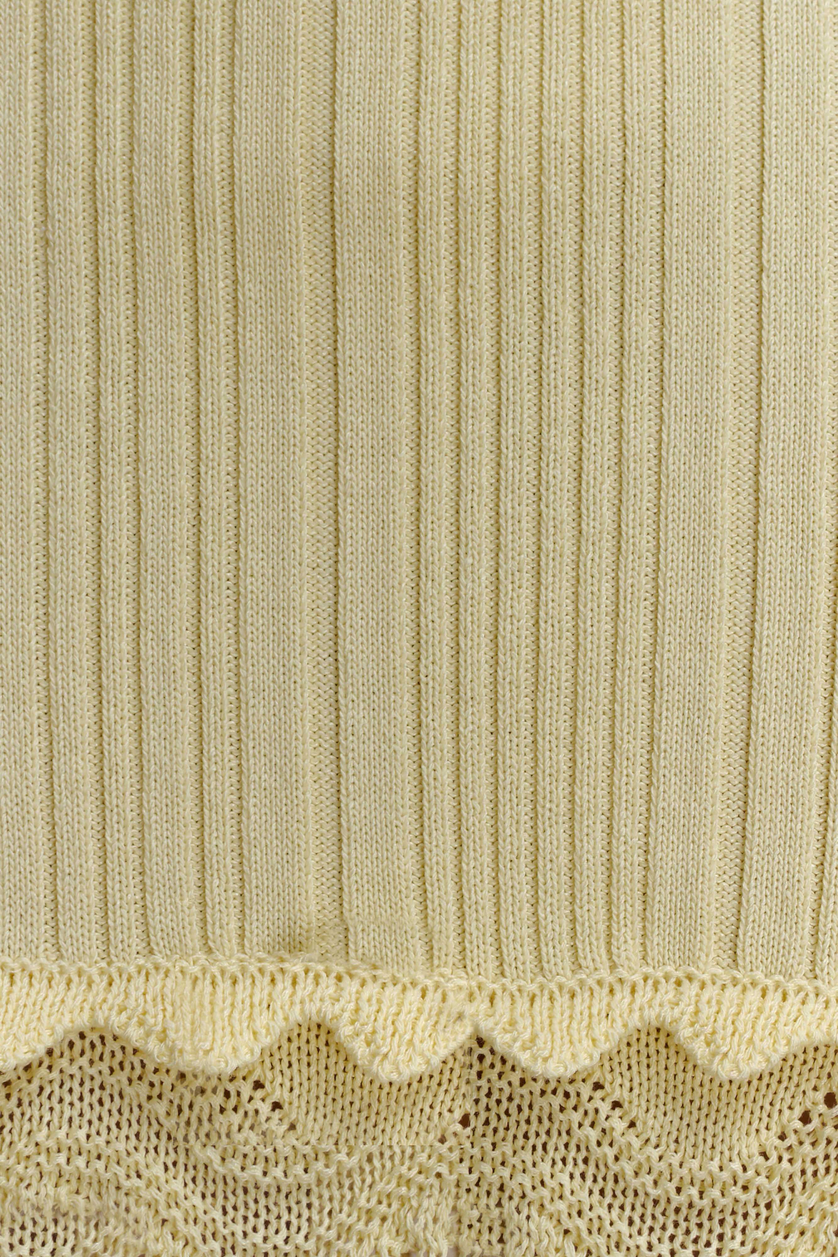 Coleene Pointelle Knit Maxi Skirt Lemon