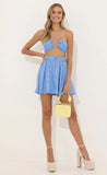 Jacquard Satin Two Piece Set in Blue