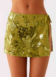 Cancun Sequin Mini Skirt Lime