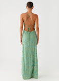 Vietta Sequin Cami Maxi Dress Mint